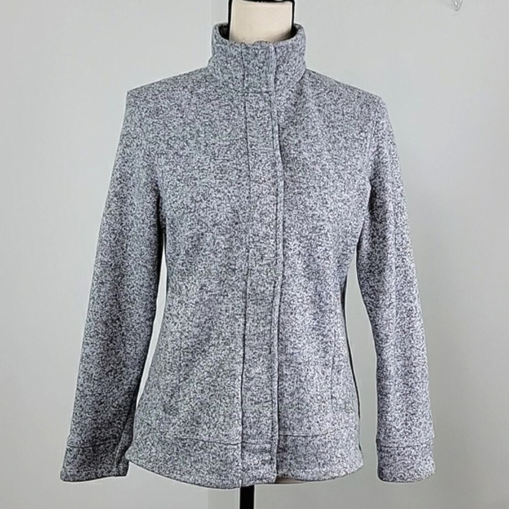 Lands' End‎ Women's Gray Zip-up Knit Jacket 10-12